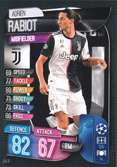 Adrien Rabiot Juventus FC 2019/20 Topps Match Attax CL #JUV9